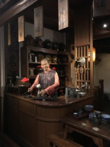 wax bartender in Shanghai History museum