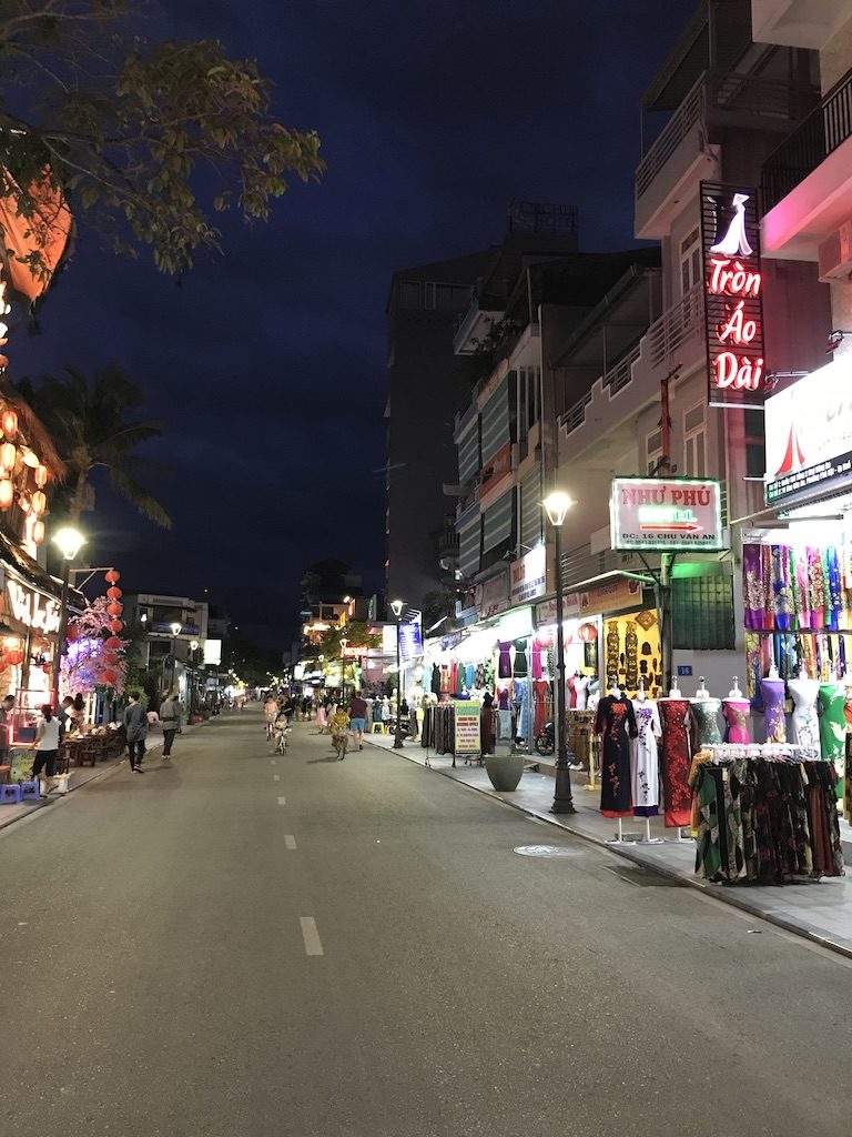 Bars and nightlife on a street in Hue