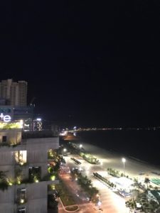 My Khe beach at night from a roof, Da Nang, Vietnam