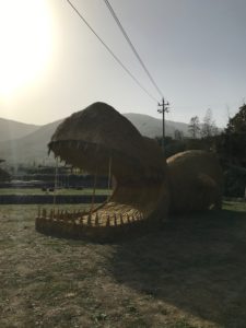 straw dinosaur, Moganshan, Zhejiang, China