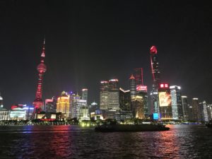 skyline of Shanghai, Pudong, at night