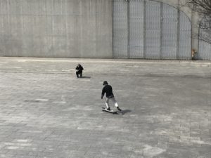 a skateboarder isn't quarantined in Shanghai during the coronavirus outbreak