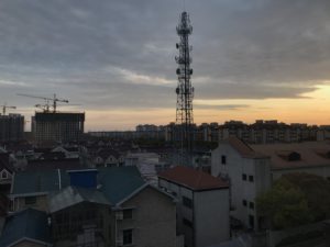 skyline of village on Chang Xing island