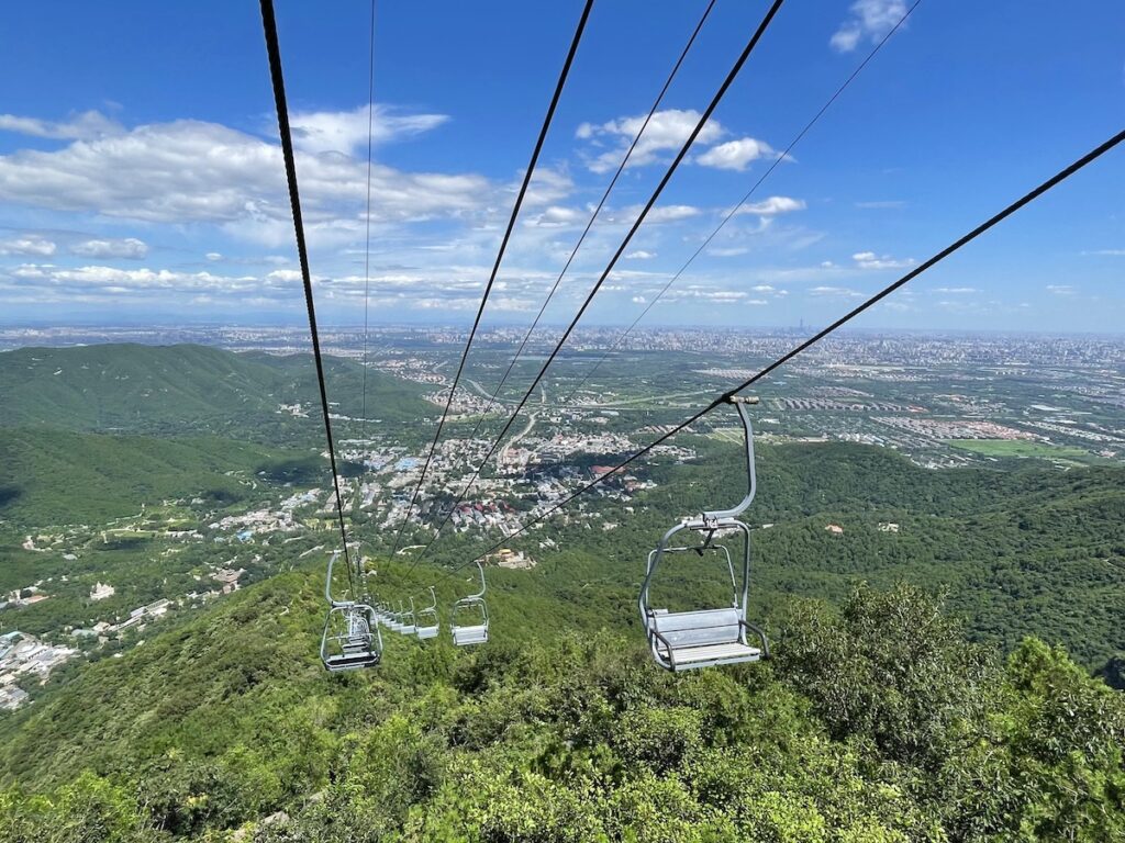 Chair lift - Fragrant Hills Park Beijing - onaroadtonowhere.com