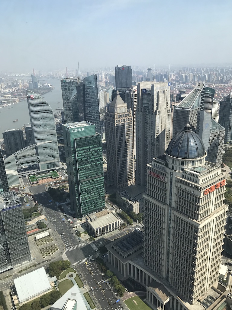 view of Shanghai from the oriental pearl tower