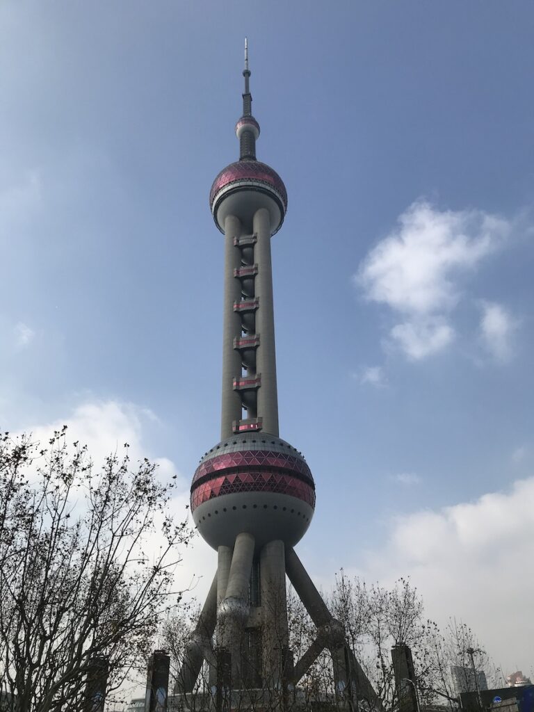 The Oriental Pearl Tower, in Shanghai, China.