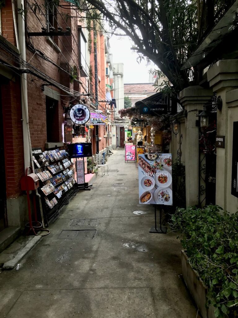 An alleyway in Tianzafang, an attraction in Shanghai, China.