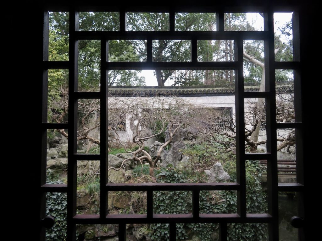  A window looking out to Yuyuan Garden in Shanghai