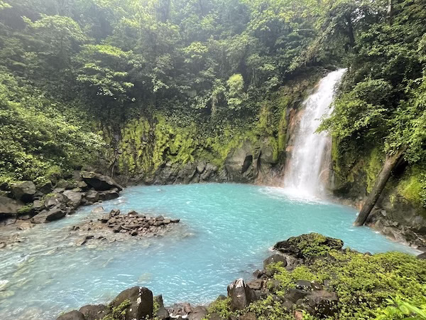 Sky blue water of the Rio Celeste in Volcan Tenorio National Park, Costa Rica
