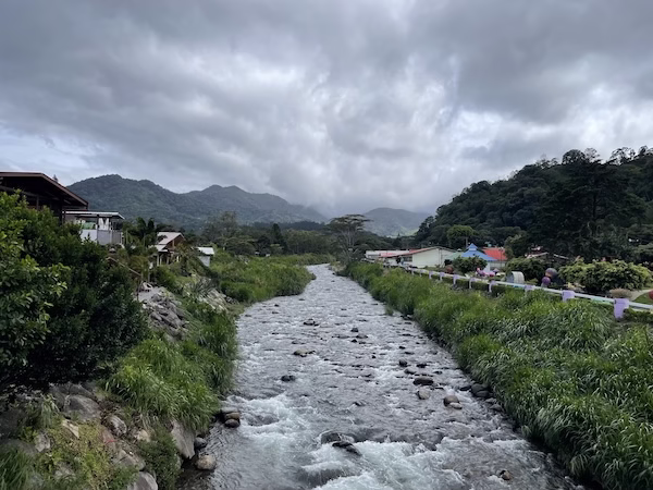 River passing through the Panamanian town of Boquete