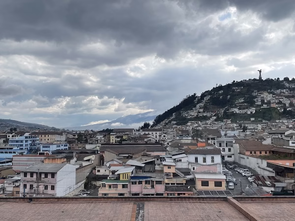View of a lower class neighborhood in Quito