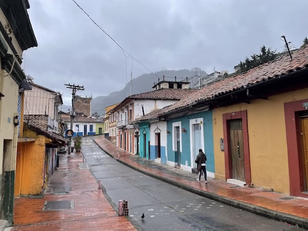 Street with colonial houses in La Candelaria district, Bogotá