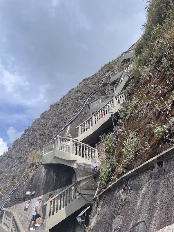 Winding cement staircase up the side of El Peñón