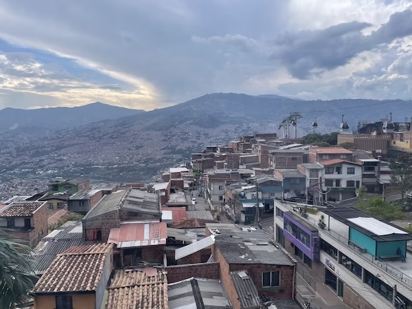 A hillside slum district in Medellin
