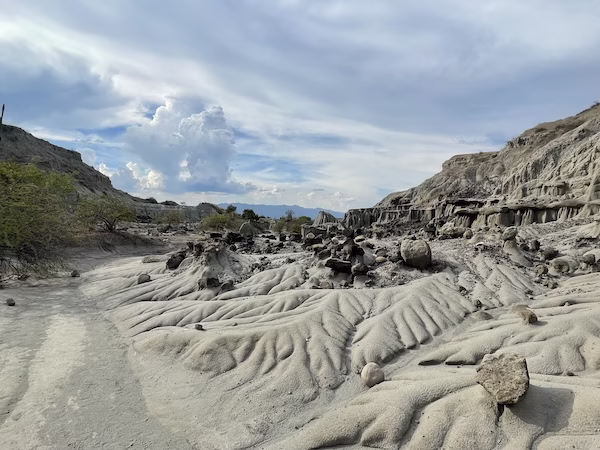 Rock formations in Los Hoyos section of the grey desert, Tatacoa Desert