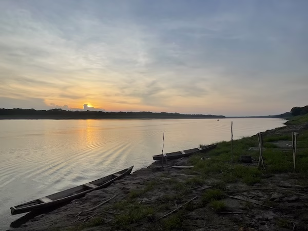 Sunset over the Amazon River