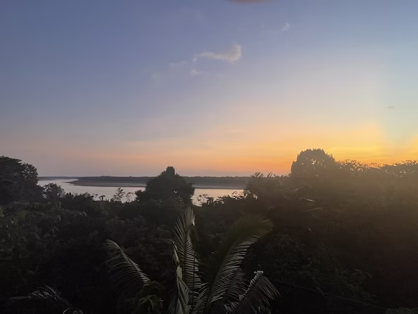 Sunset over the Amazon Rainforest