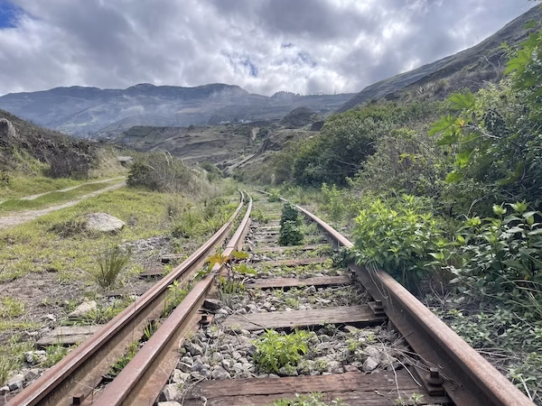 An old railway track through Aluasi Ecuador