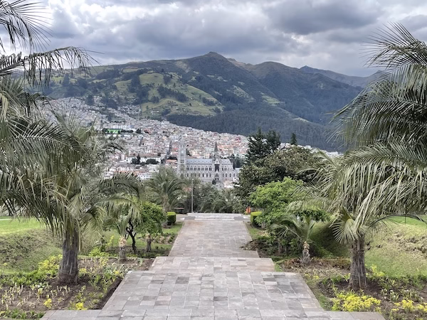The view of central Quito from Itchimbia park.
