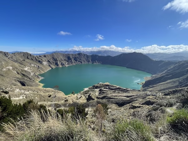 The turquoise Quilotoa Lagoon