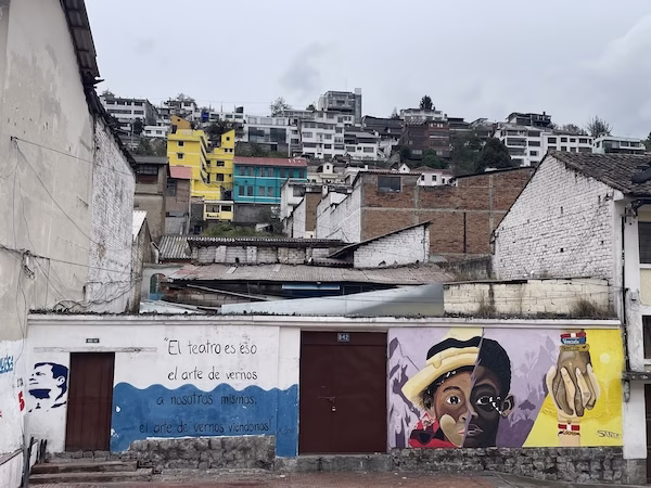 Graffiti on a wall in a poor neighborhood in Quito
