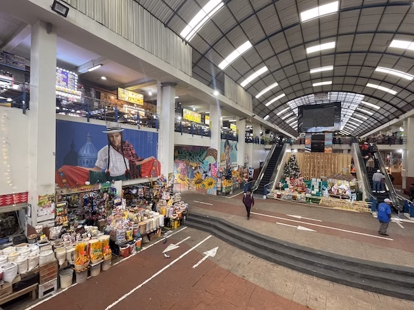 Main hall of the 10th of August market in Cuenca, Ecuador