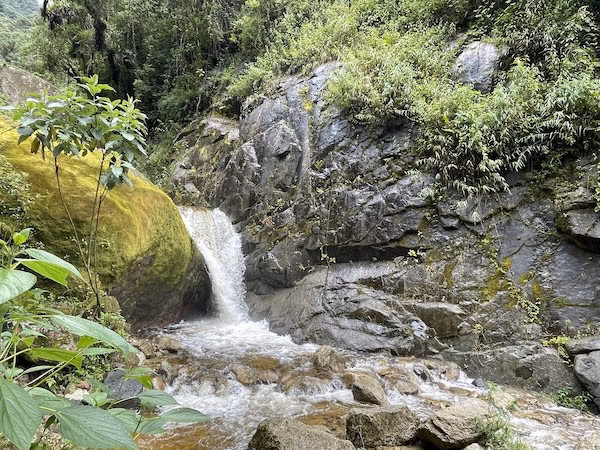 Cascada Alcamayo, a waterfall in the cloud forest in the town of Aguas Calientes