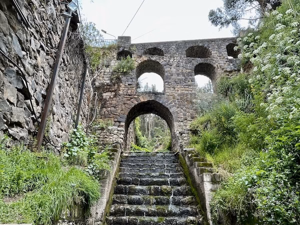 A Spanish colonial era aqueduct in Cusco, Peru