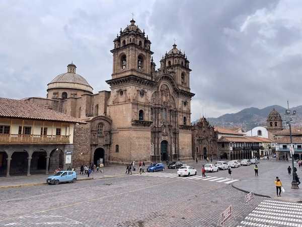 The cathedral from the Plaza de Armas in central Cusco