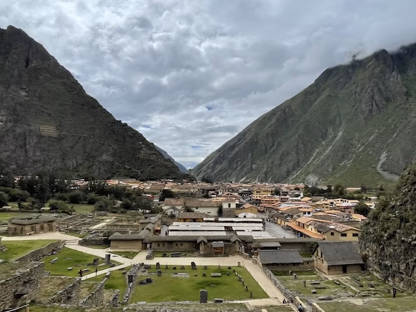 A panorama of the town of Ollantaytambo travel guide in Peru