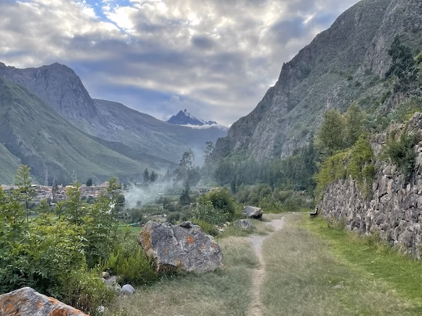 Clouds shroud the mountaintops in Peru's Sacred Valley